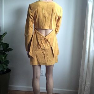 Long Sleeve Linen Mini Dress